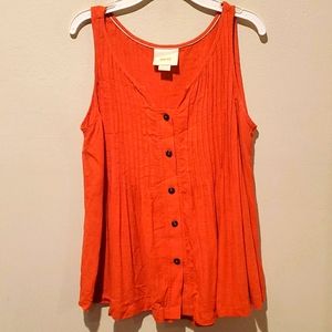❤ ANTHROPOLOGIE MAEVE BUTTON DOWN PINTUCKED TANK TOP, 12